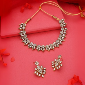 Floral Diamond Necklace Set