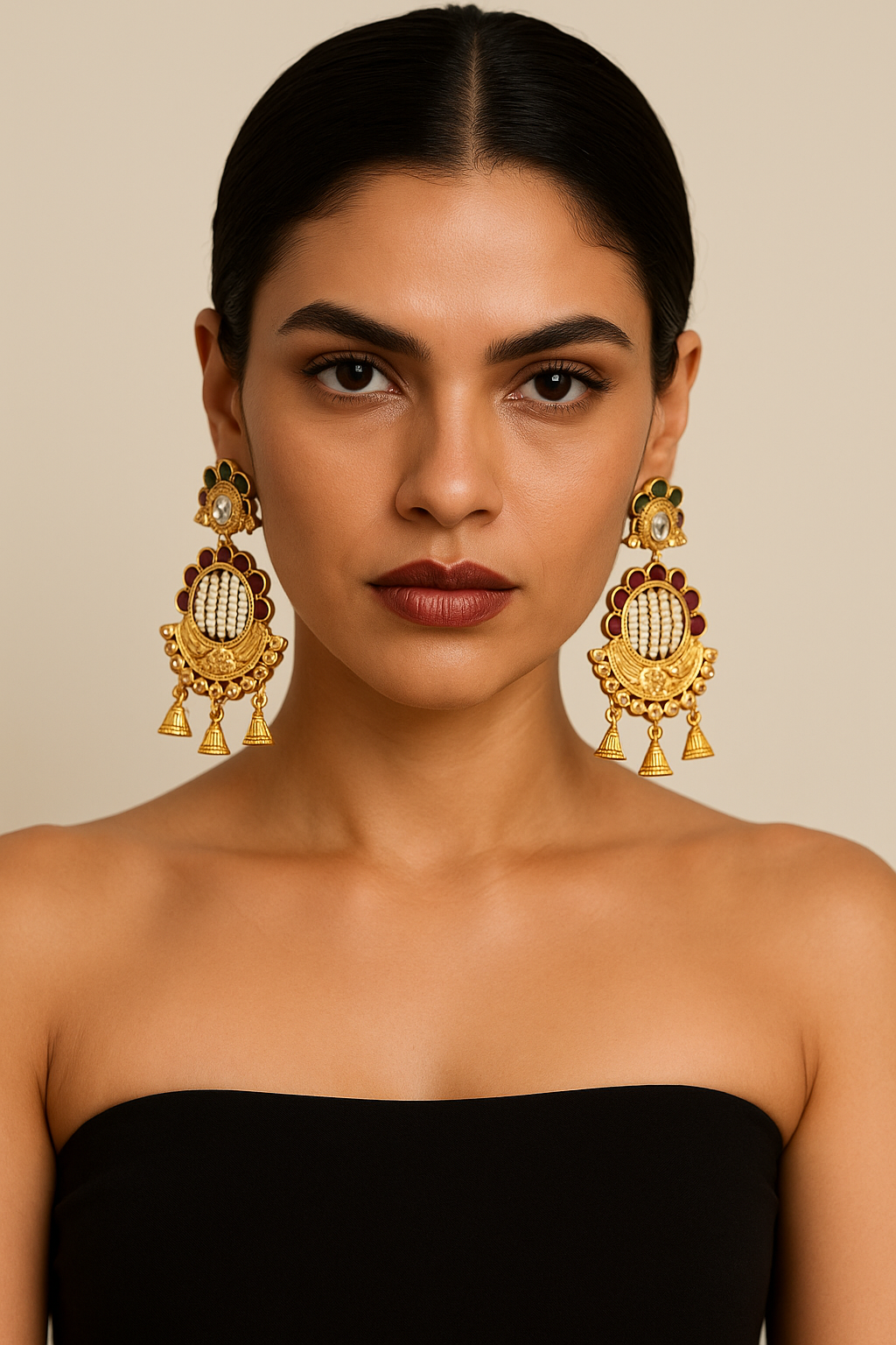 Royal Kundan Chandbali - Image 2