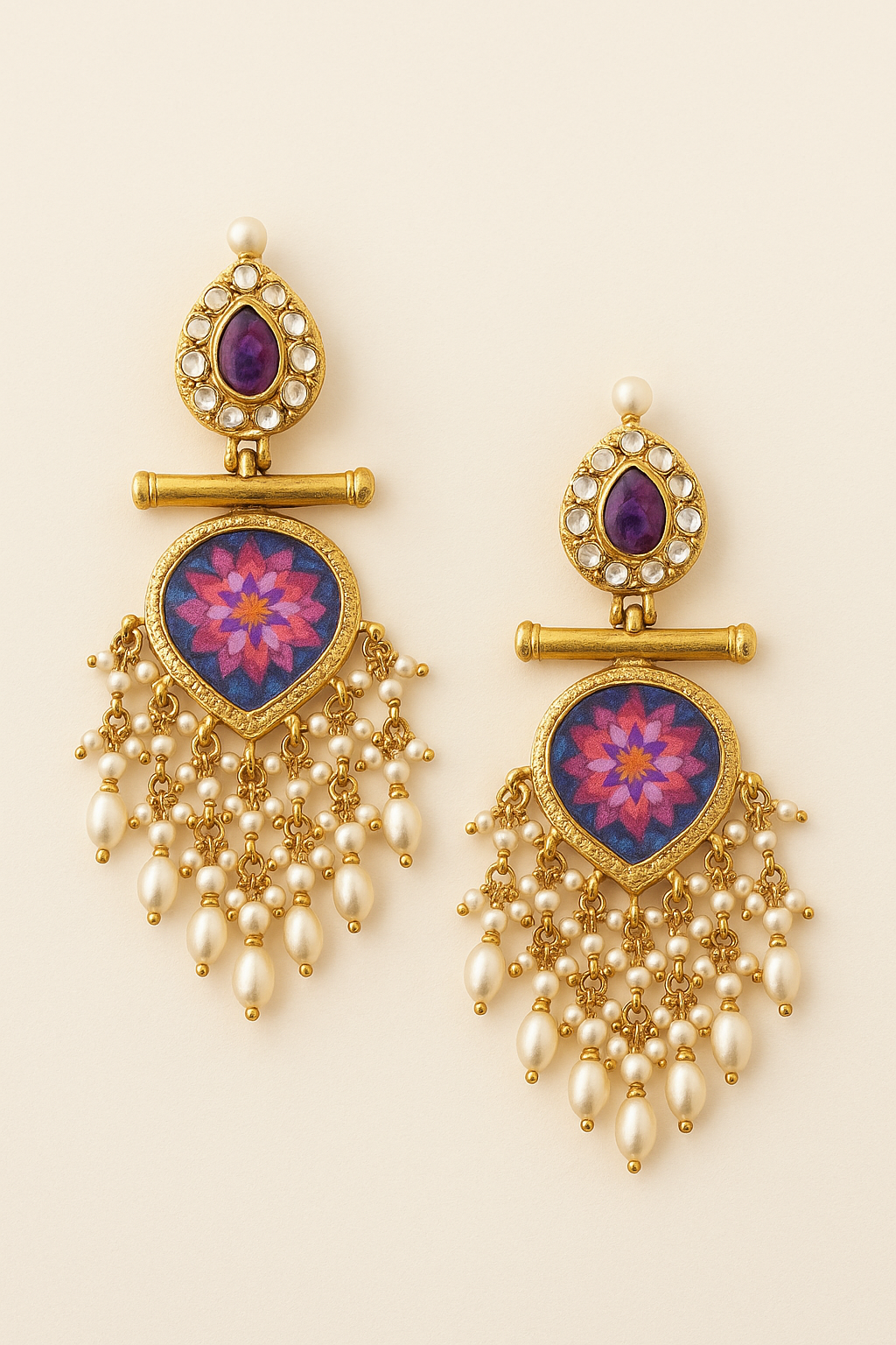 Floral Pearl Chandbali