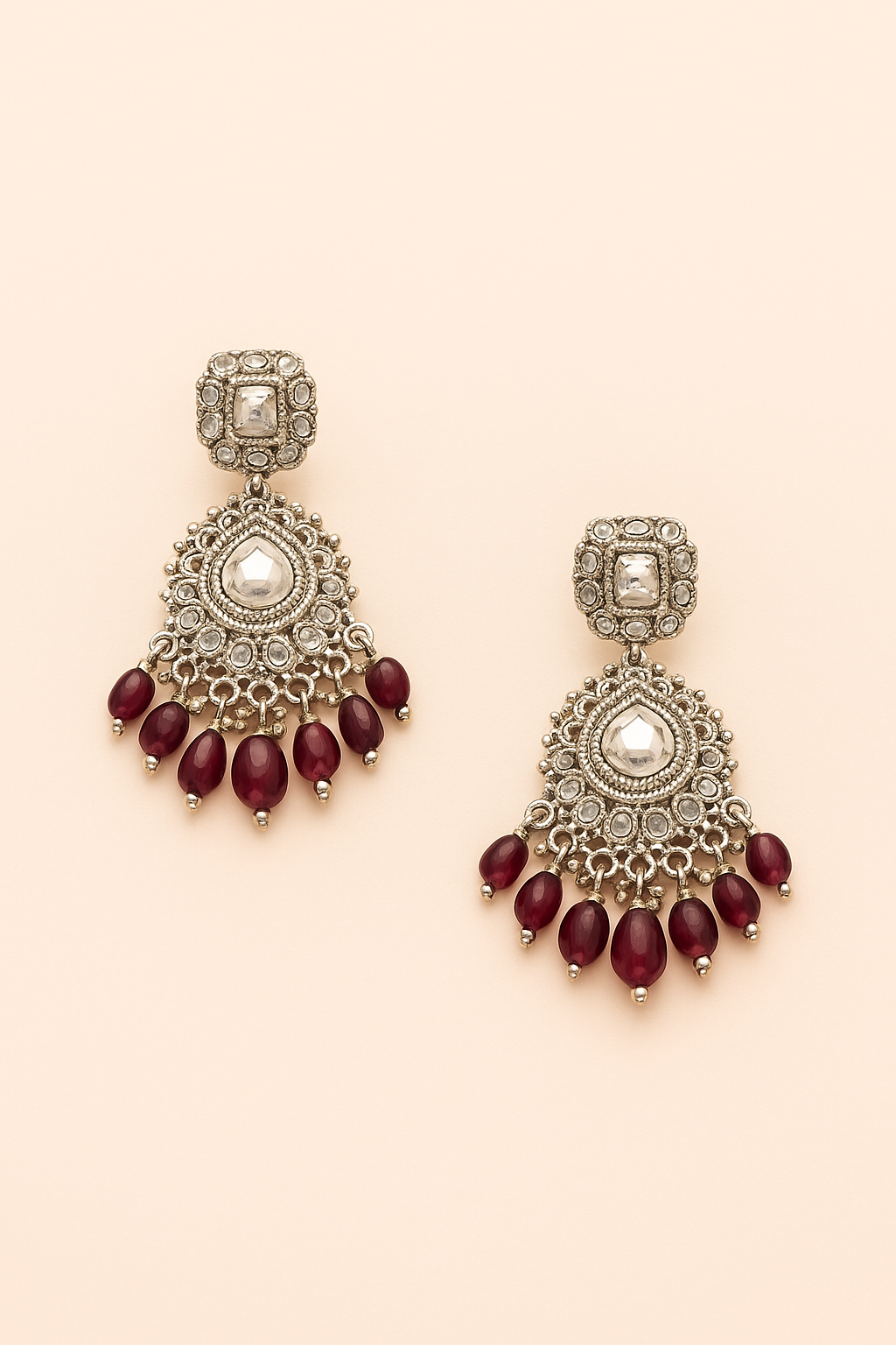 Silver Mirror Danglers