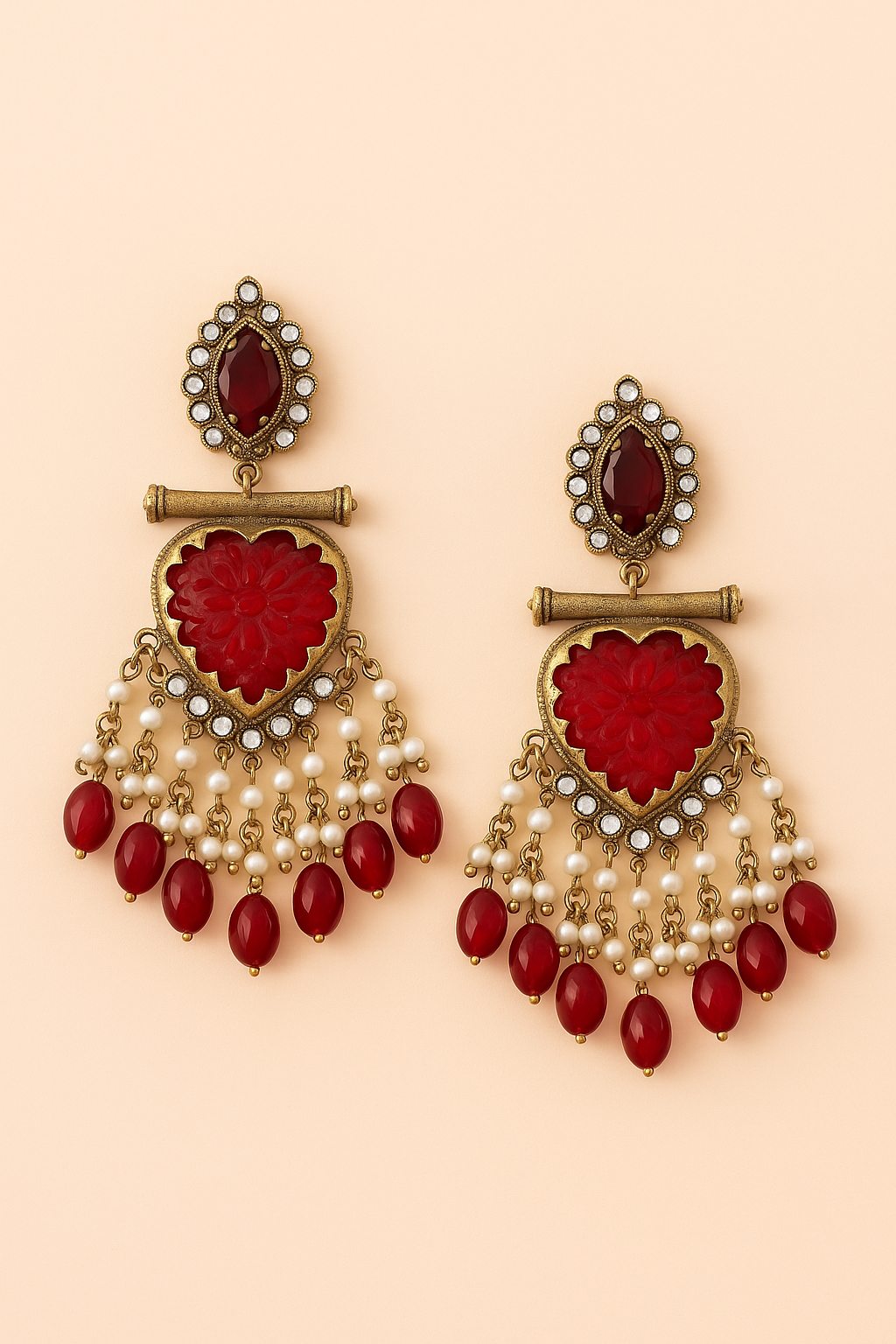 Royal Red Chandelier Earrings